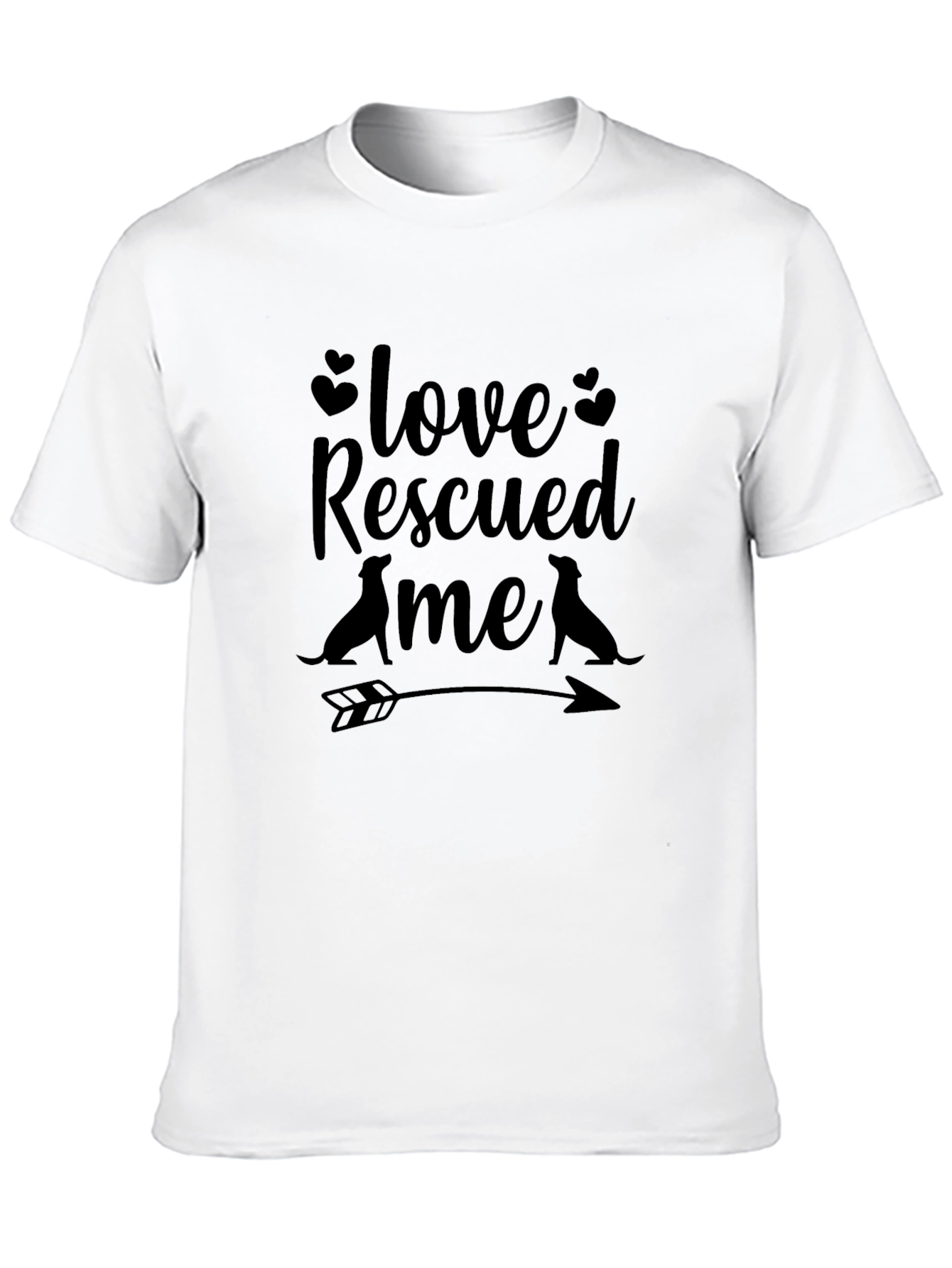 Love Rescued Me Graphic T-Shirt - Black