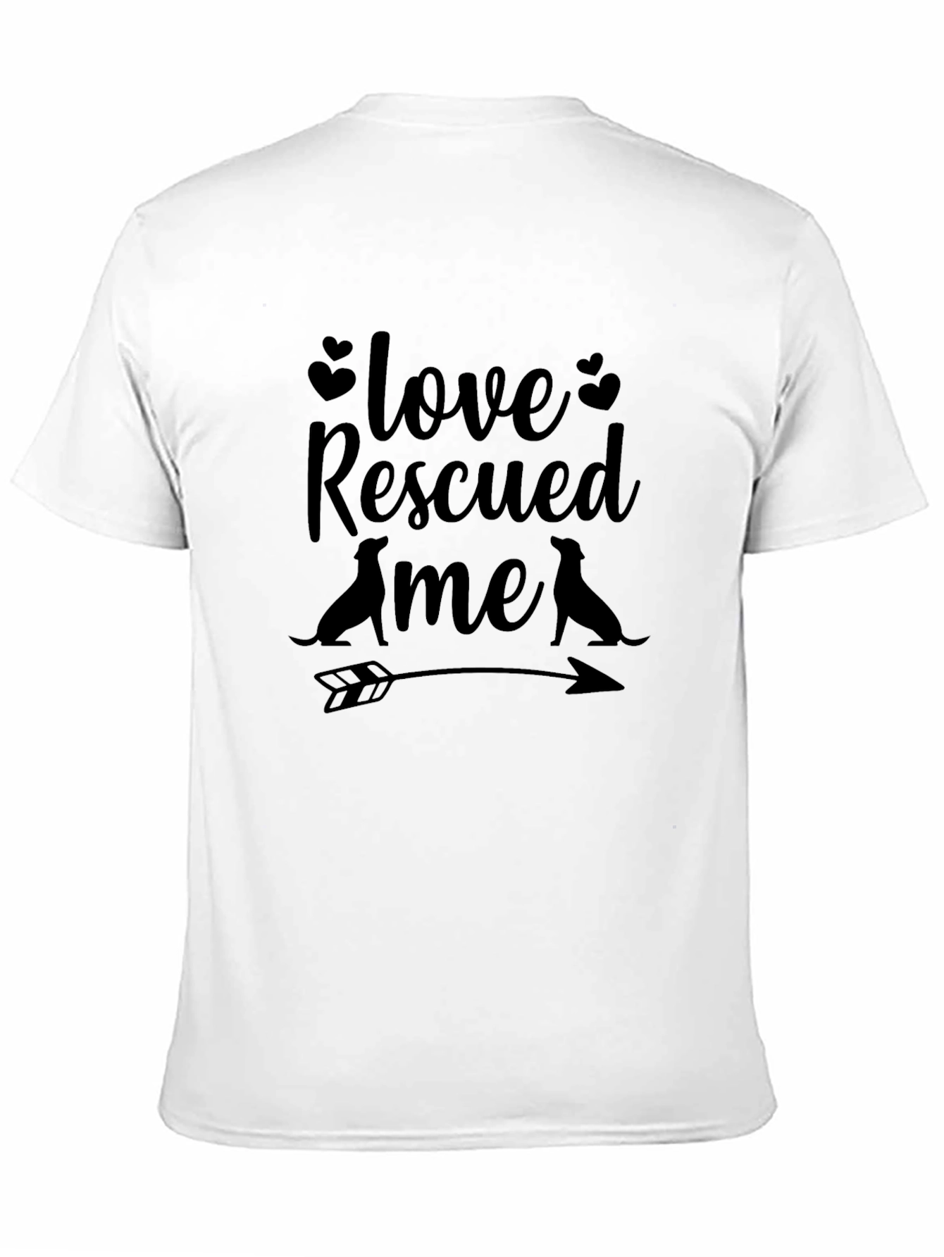 Love Rescued Me Graphic T-Shirt - Black