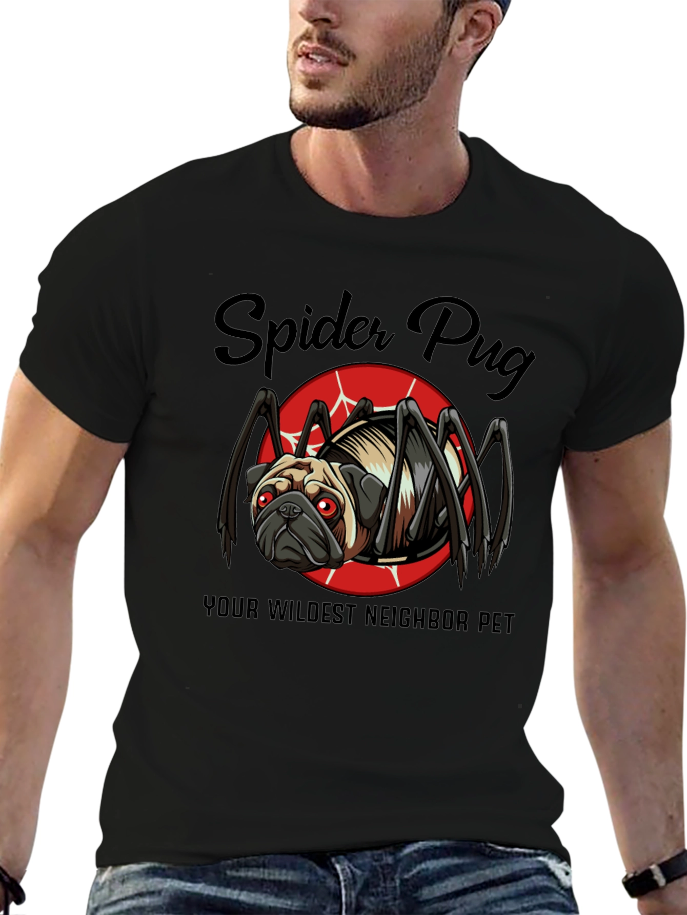 Spider Pug T-Shirt: Your Wildest Neighbor Pet Tee