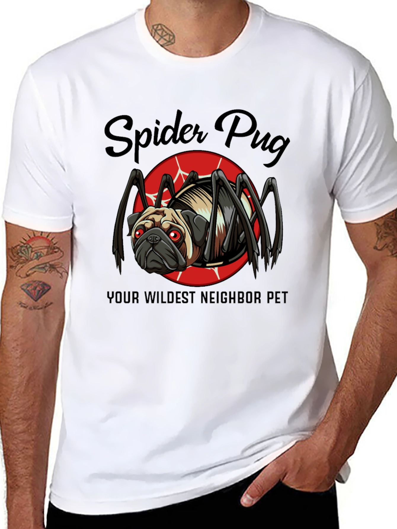 Spider Pug T-Shirt: Your Wildest Neighbor Pet Tee