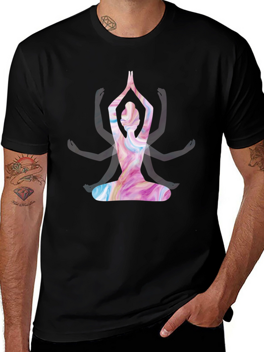 Yoga Pose Graphic Tee - Meditative Style