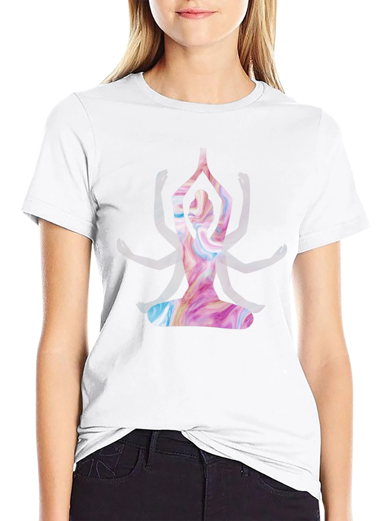 Yoga Pose Graphic Tee - Meditative Style