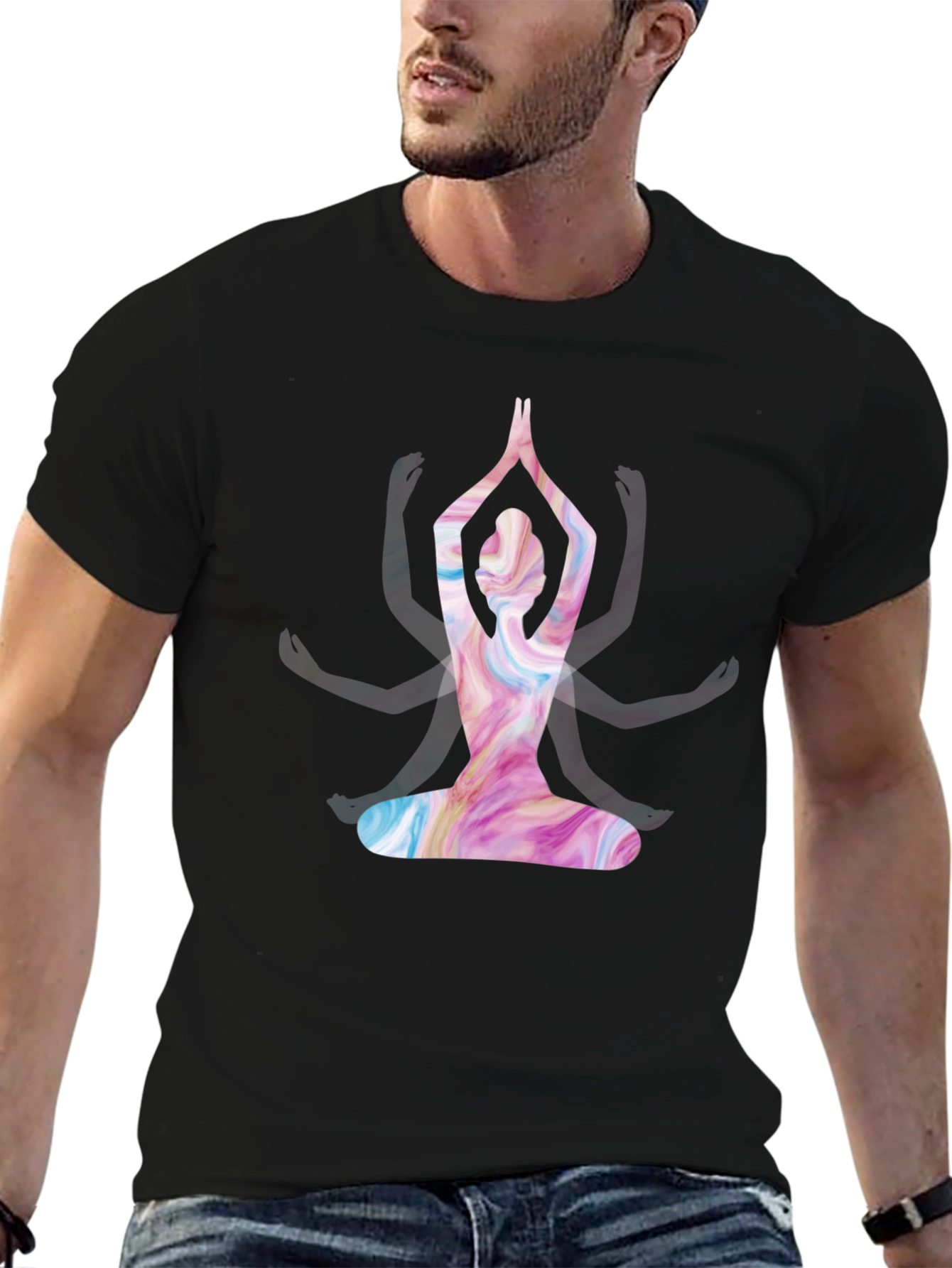 Yoga Pose Graphic Tee - Meditative Style