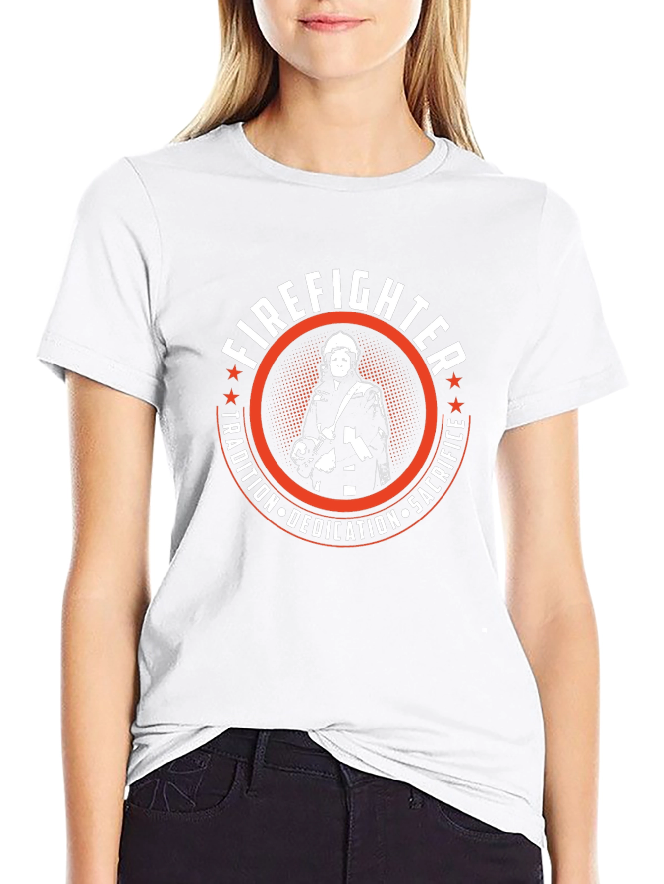 Firefighter Tradition Graphic Tee - Sacrifice Dedication Honor