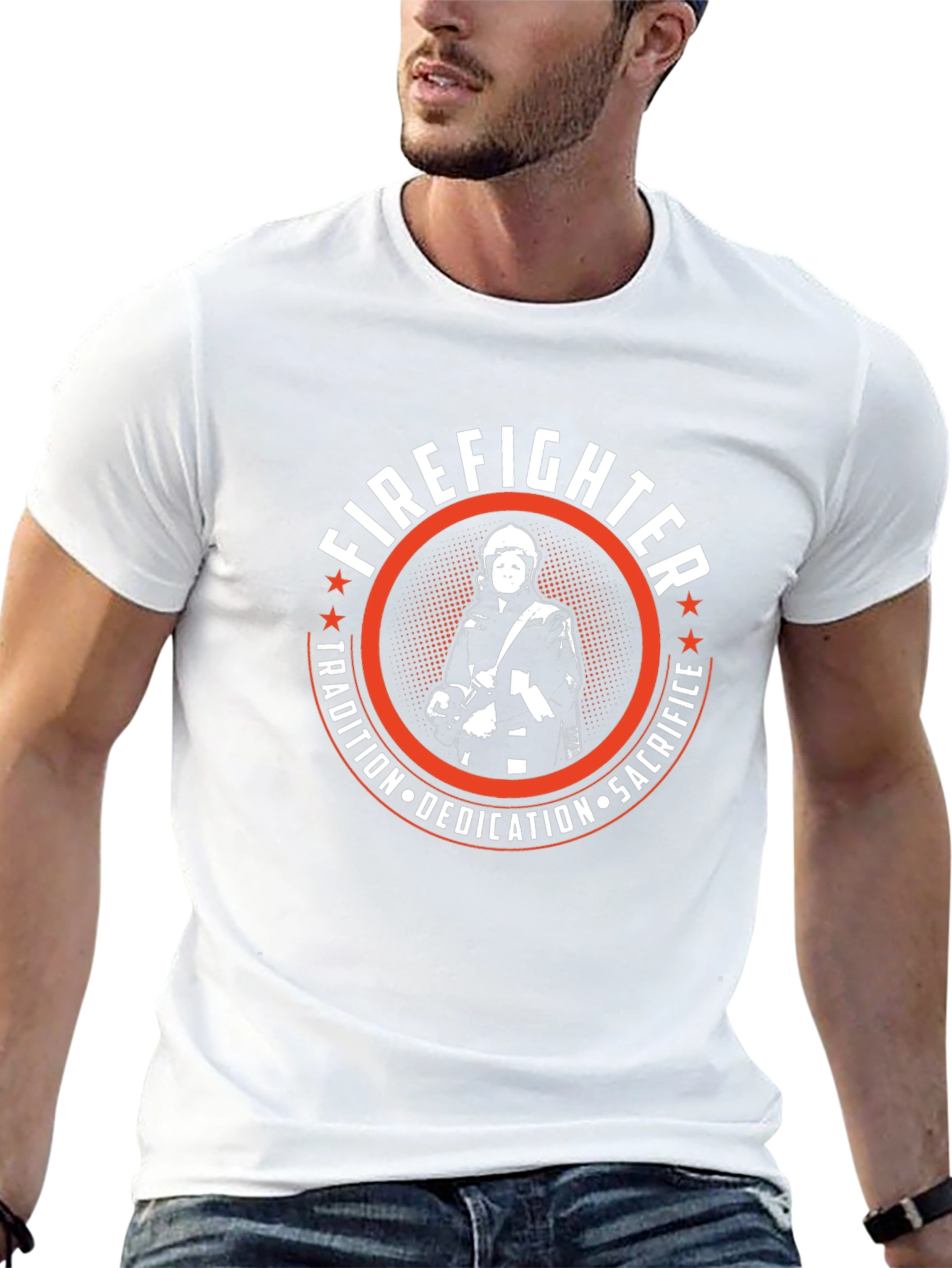 Firefighter Tradition Graphic Tee - Sacrifice Dedication Honor