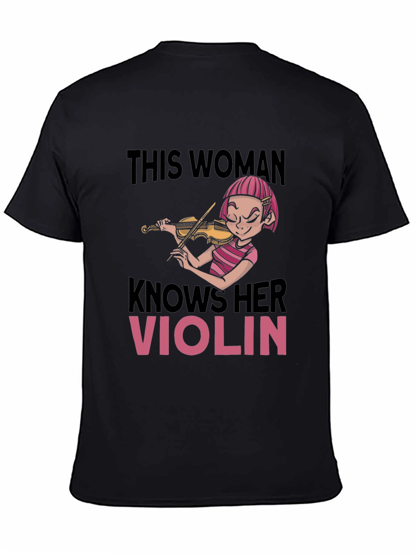 Funny Violinist Womens Black T-Shirt