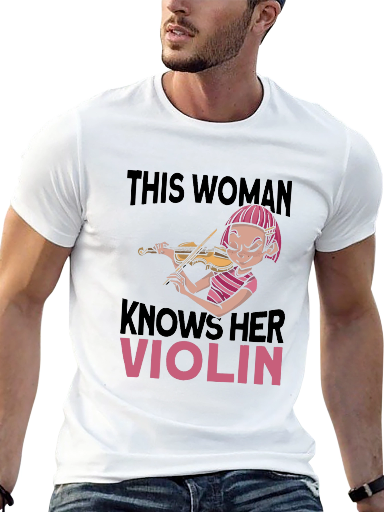 Funny Violinist Womens Black T-Shirt