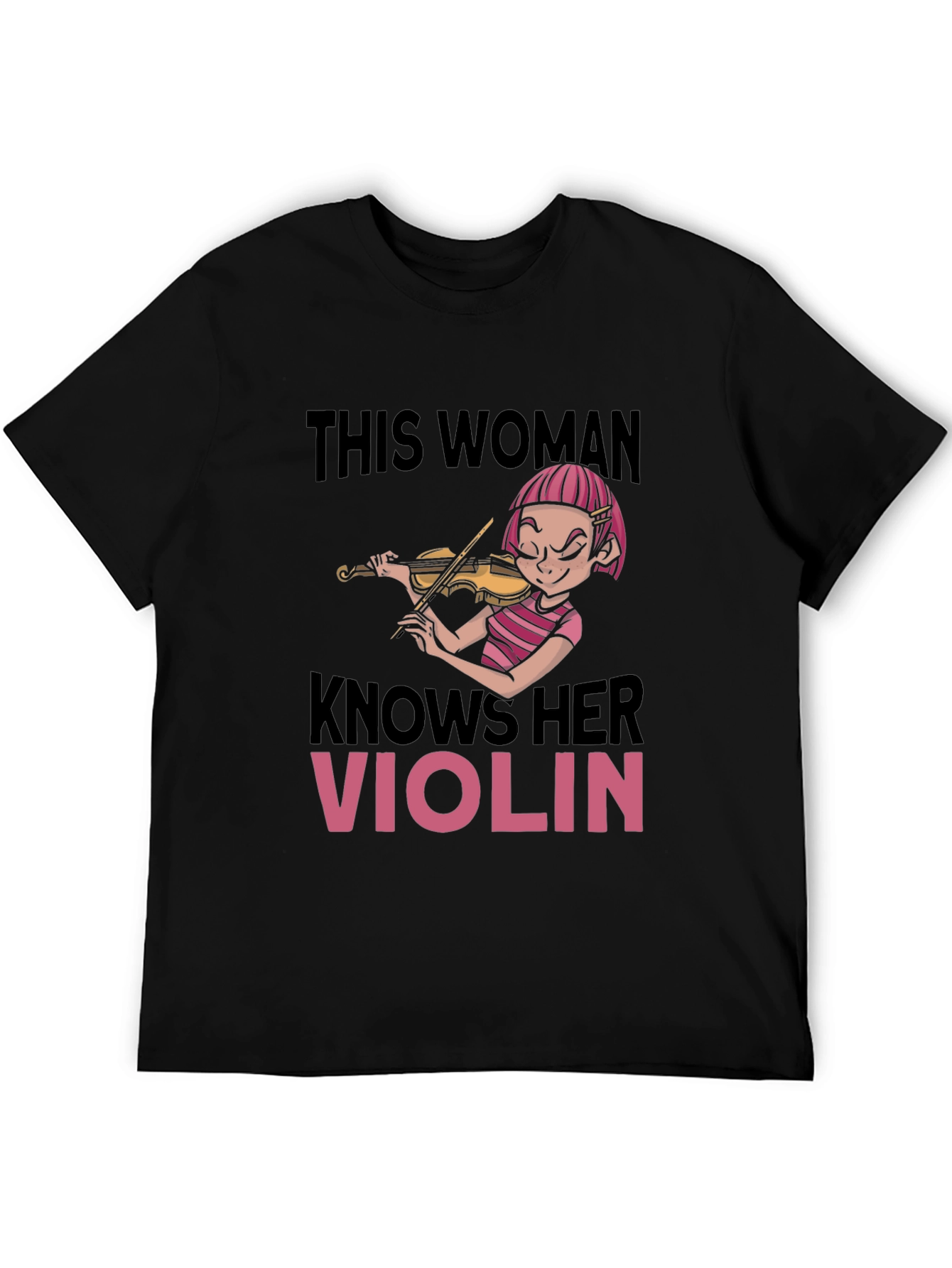 Funny Violinist Womens Black T-Shirt