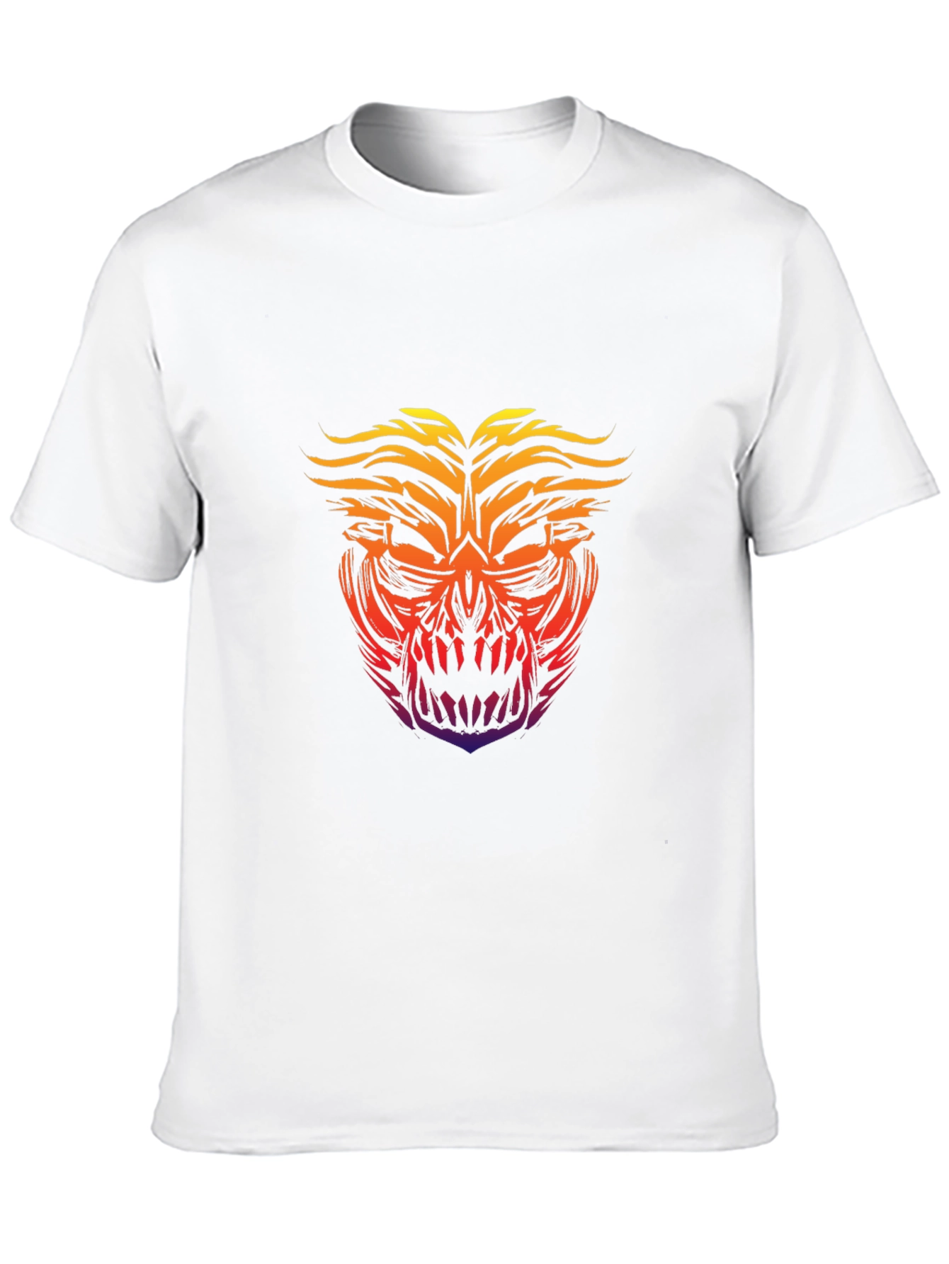 Fiery Skull Graphic Tee - Bold Black T-Shirt