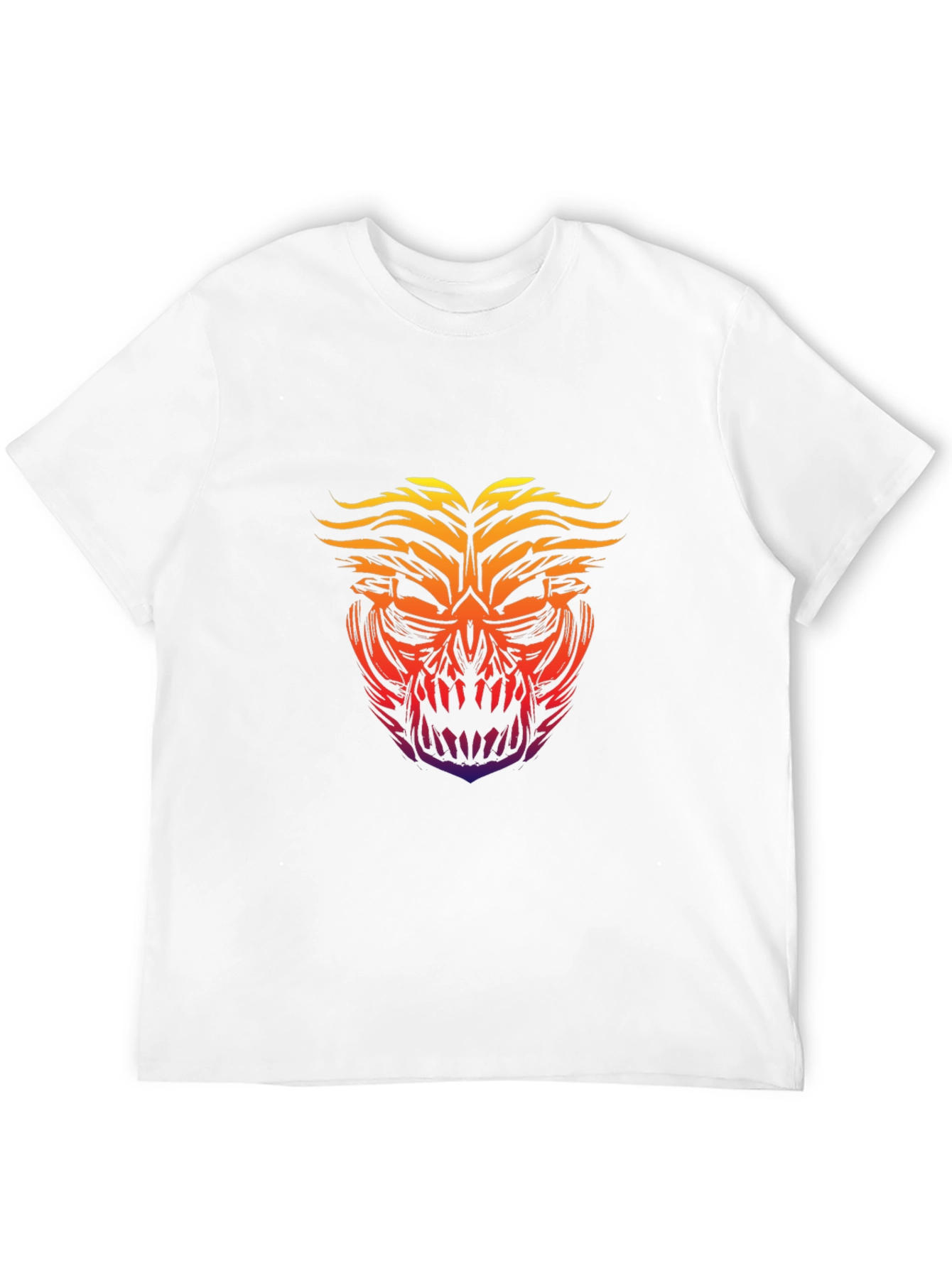 Fiery Skull Graphic Tee - Bold Black T-Shirt