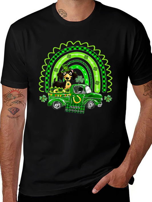 St. Patricks Day Dachshund Dog Truck T-Shirt
