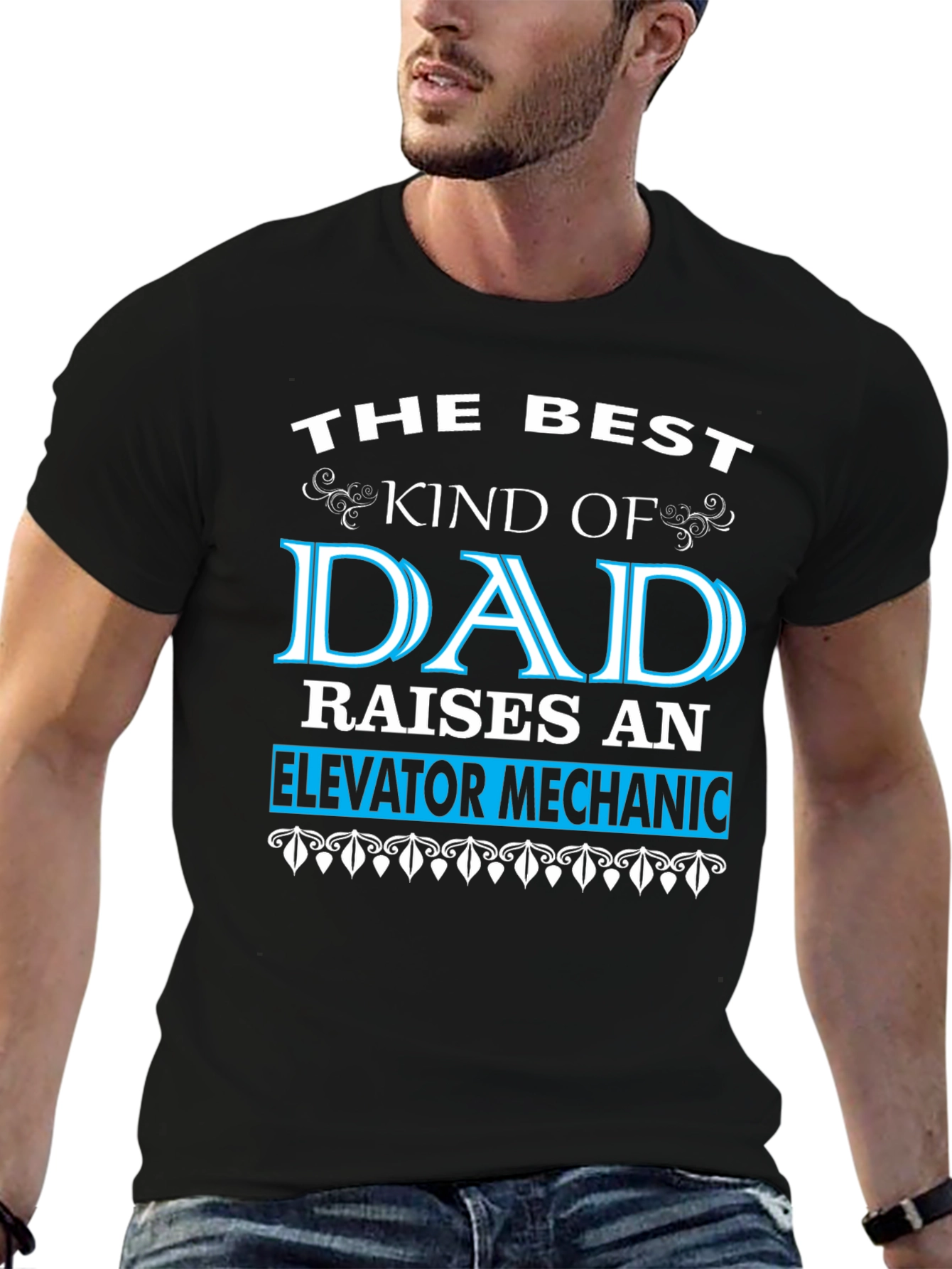 Best Dad Raises Elevator Mechanic T-Shirt