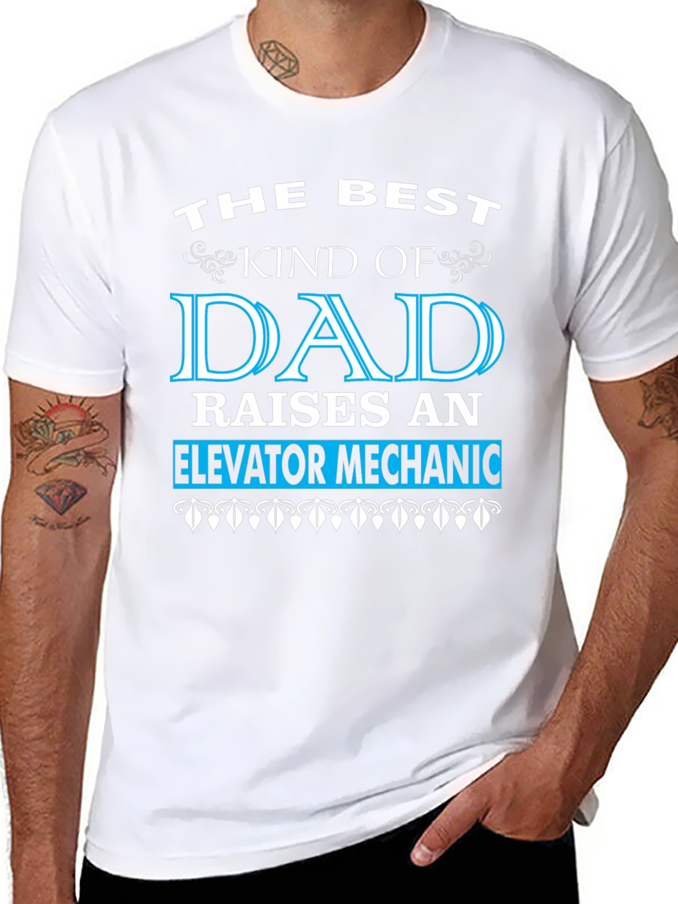 Best Dad Raises Elevator Mechanic T-Shirt