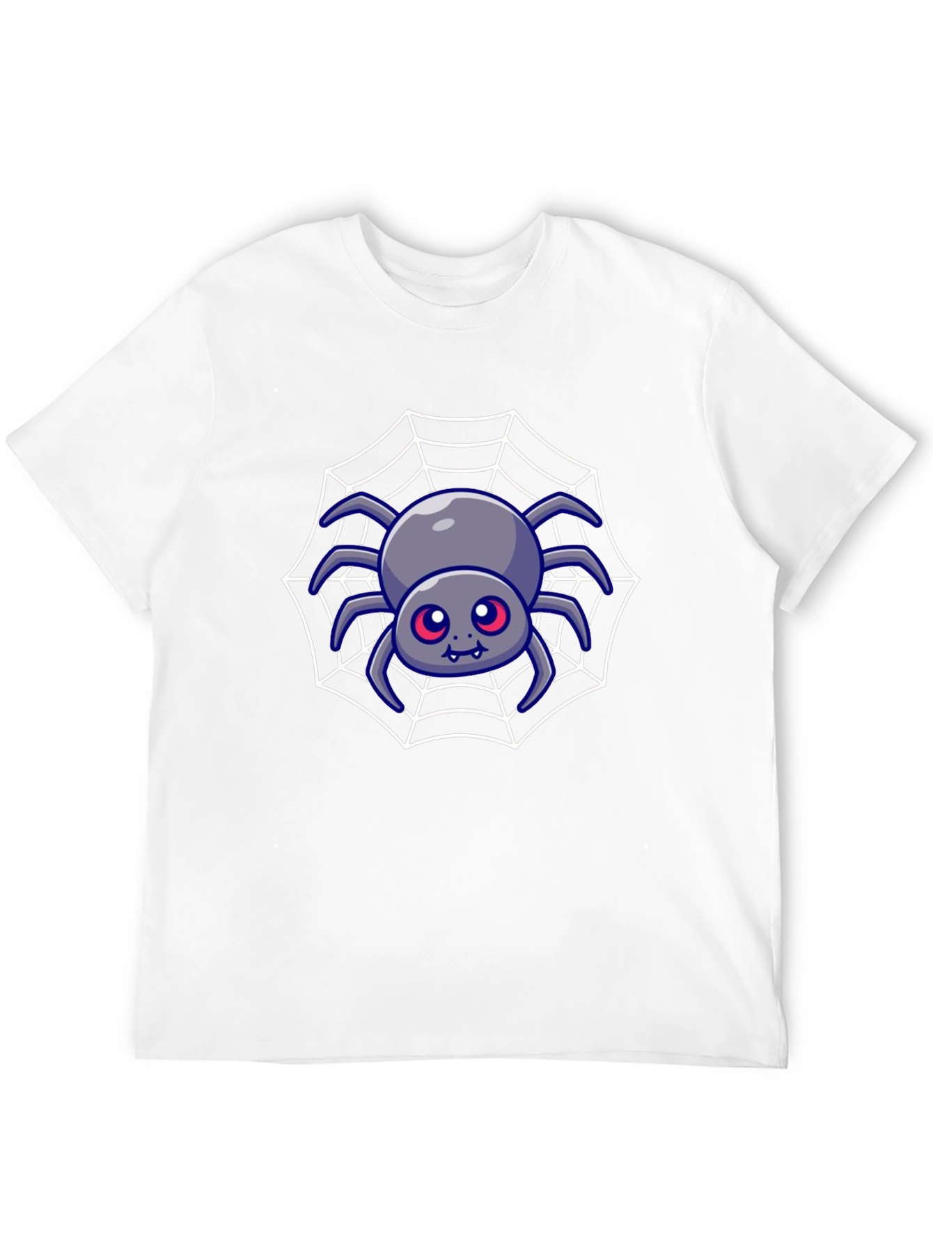 Cute Spider Web Graphic Tee - Black Cotton Blend