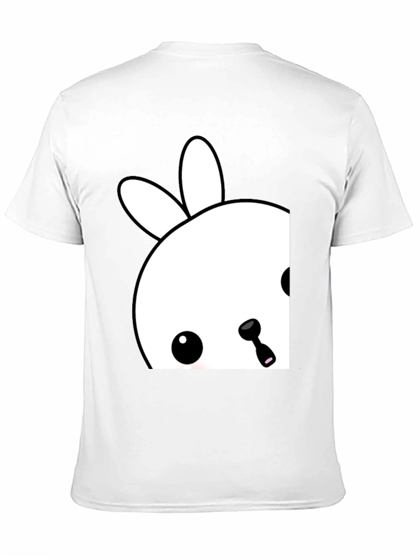 Cute Bunny Graphic Tee - Black Cotton Blend