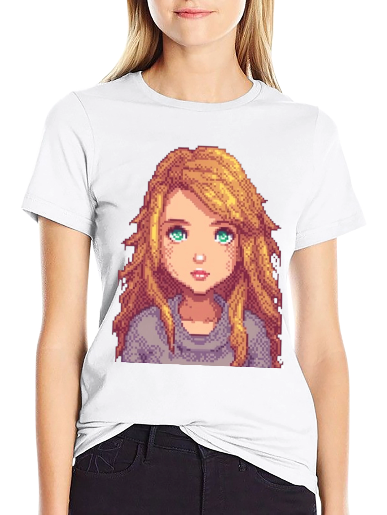 Pixel Art Girl Graphic T-Shirt