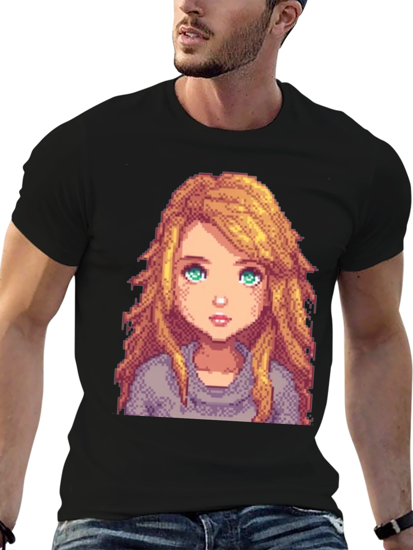 Pixel Art Girl Graphic T-Shirt