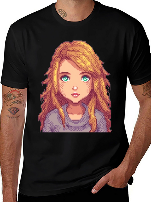 Pixel Art Girl Graphic T-Shirt