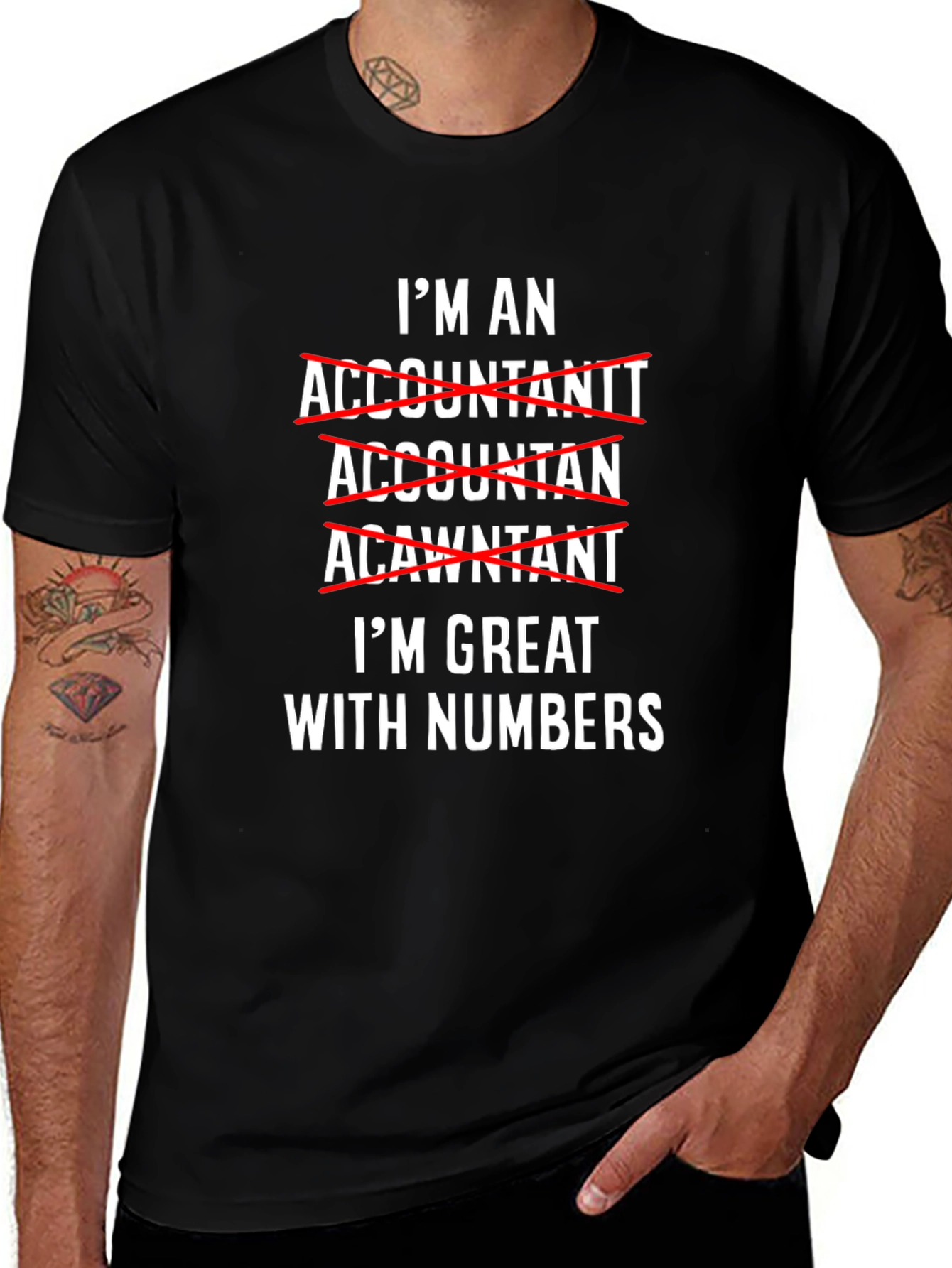 Accountant Humor T-Shirt - Great With Numbers Tee