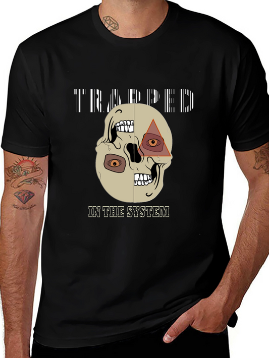 Trapped In The System Skull Graphic Tee