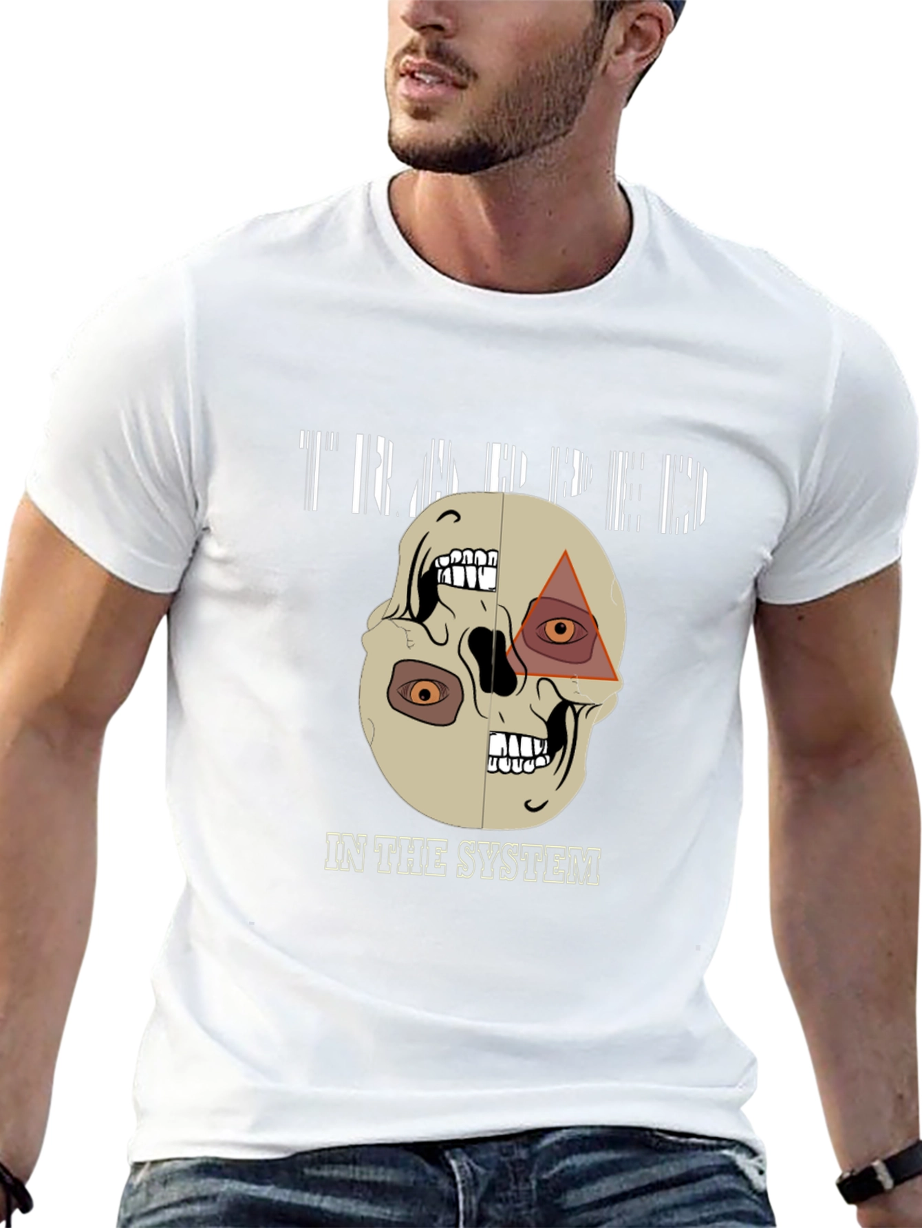 Trapped In The System Skull Graphic Tee