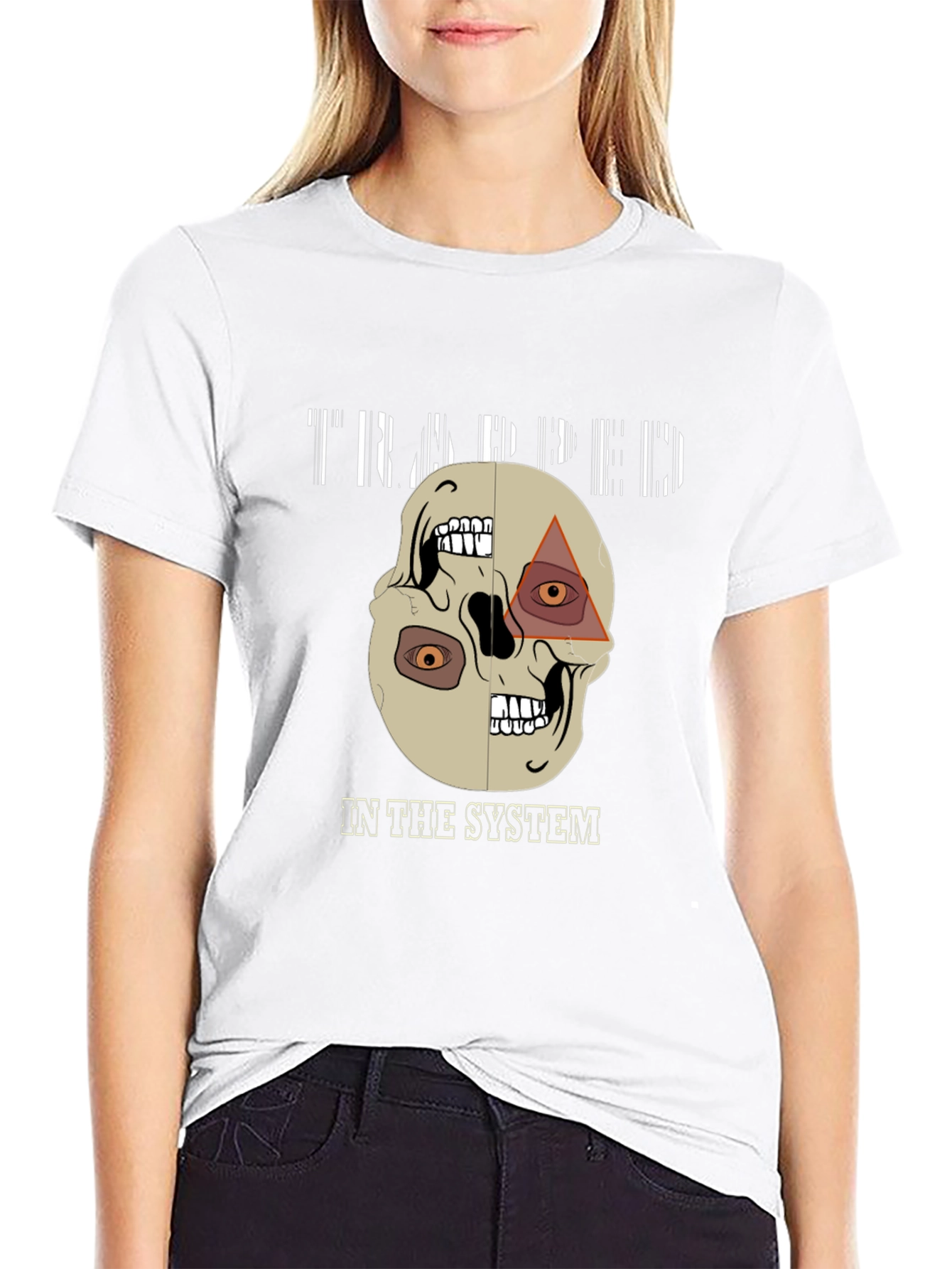 Trapped In The System Skull Graphic Tee