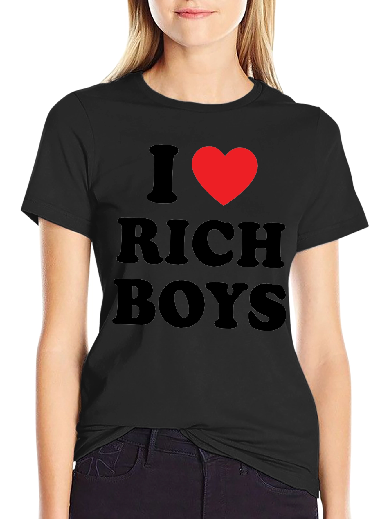 I Heart Rich Boys Black T-Shirt