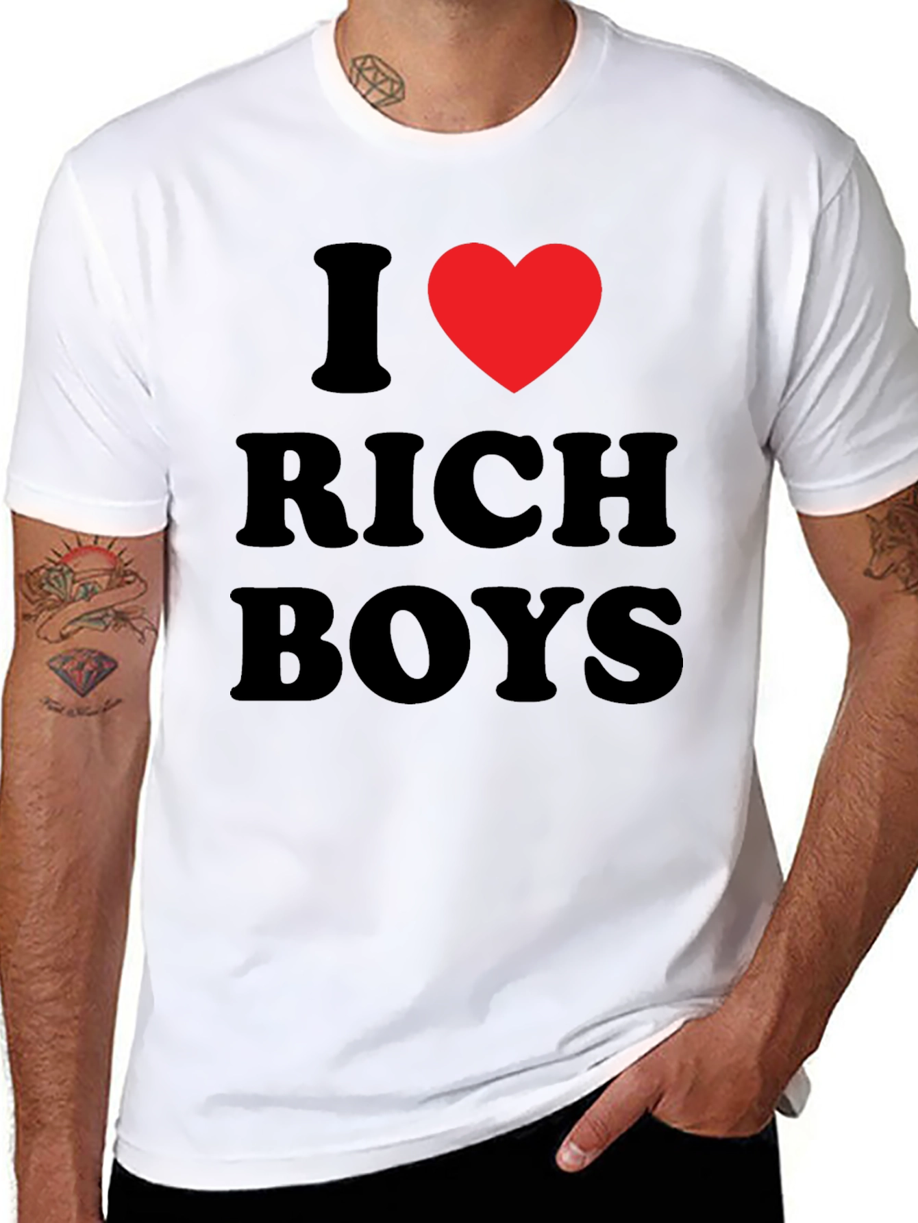I Heart Rich Boys Black T-Shirt