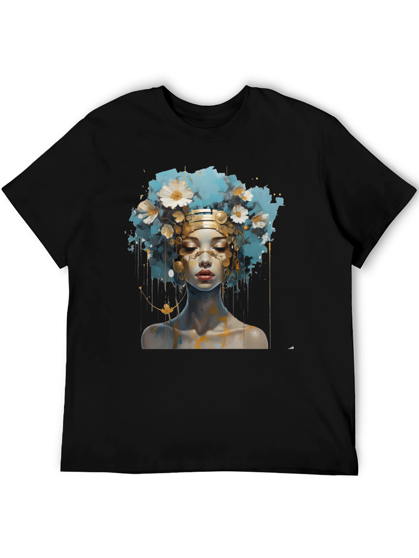 Artistic Woman Graphic Black Tee