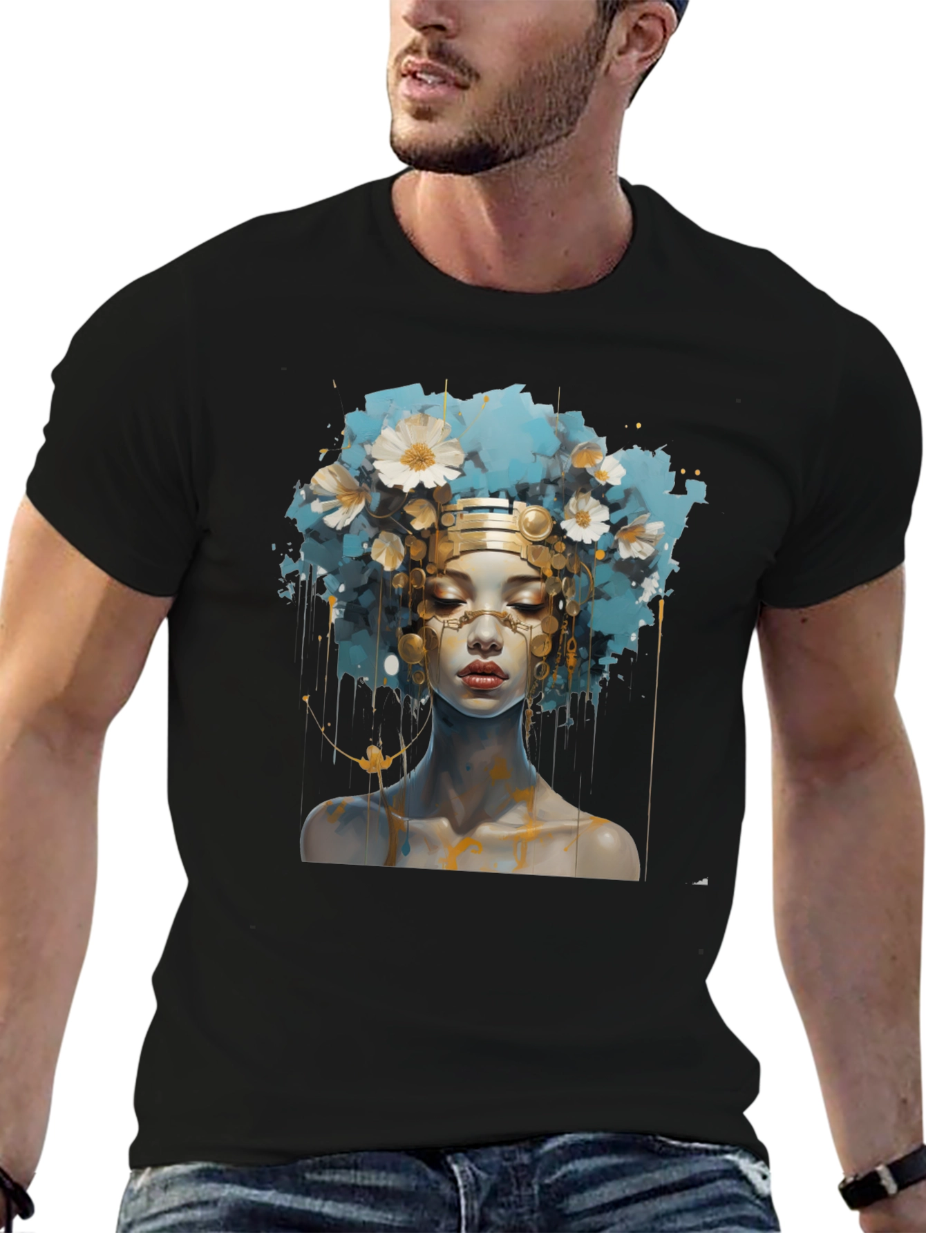 Artistic Woman Graphic Black Tee
