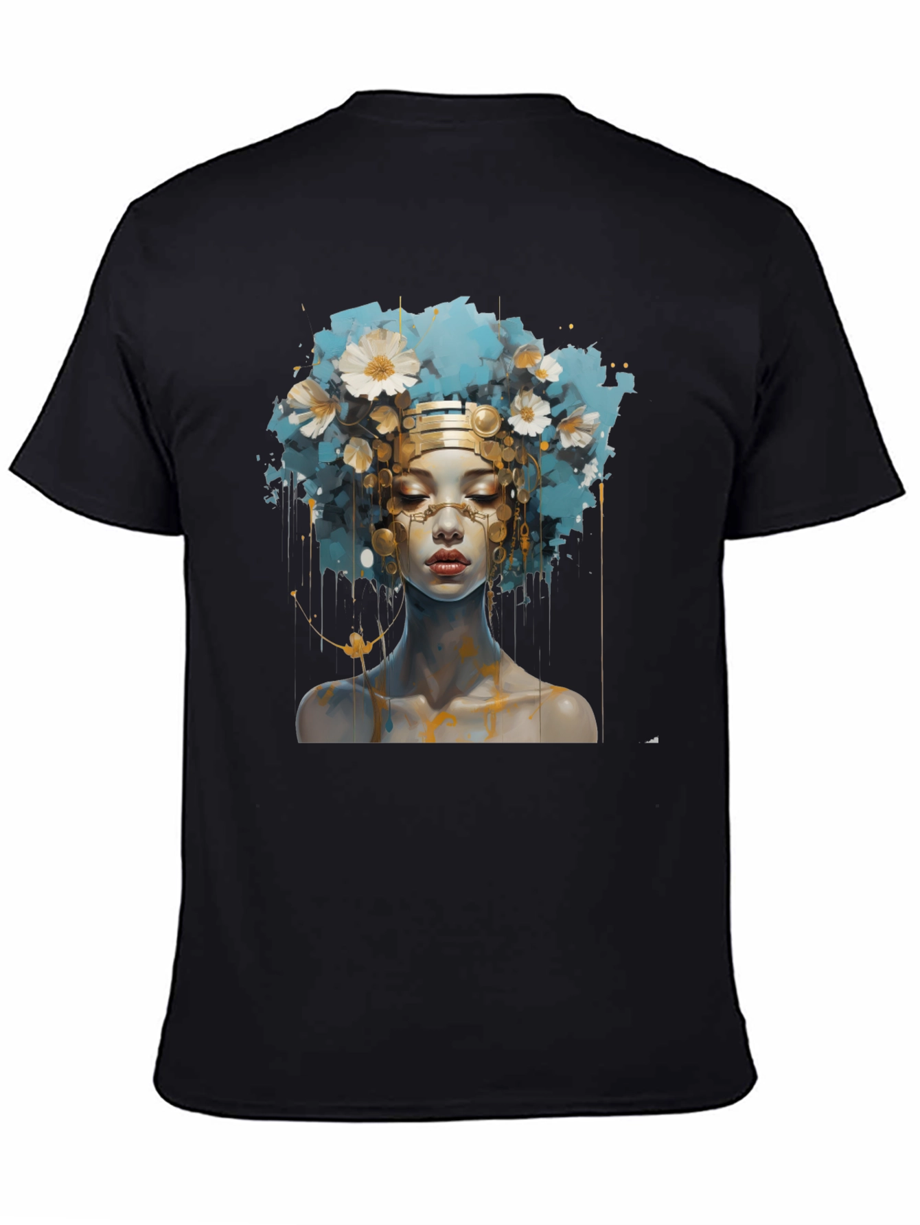 Artistic Woman Graphic Black Tee