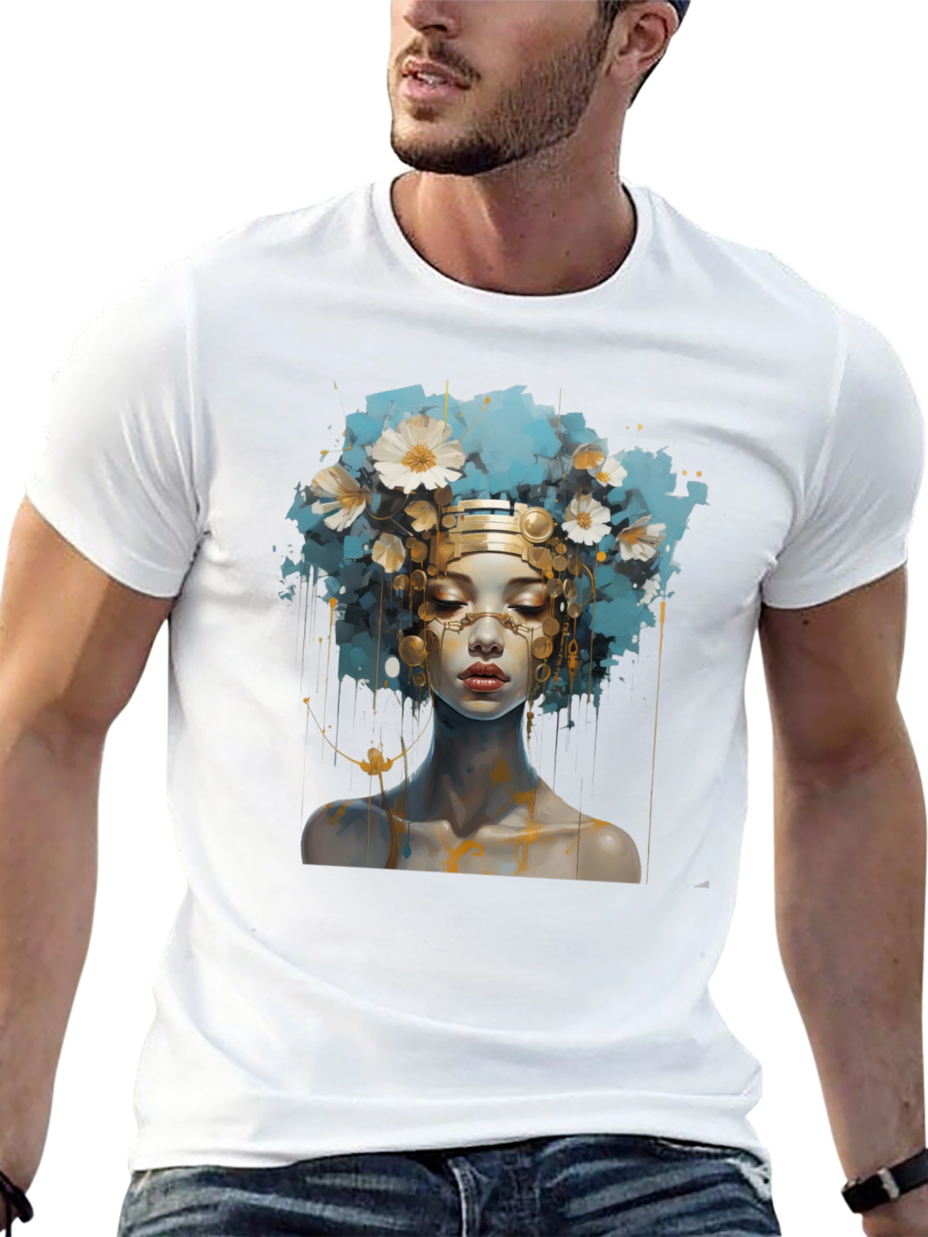 Artistic Woman Graphic Black Tee