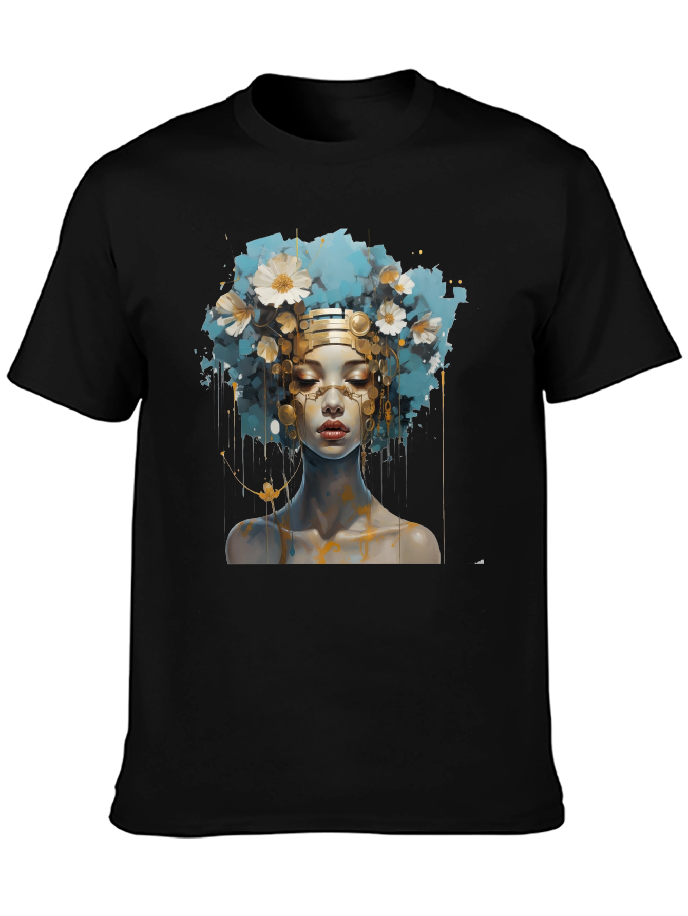 Artistic Woman Graphic Black Tee