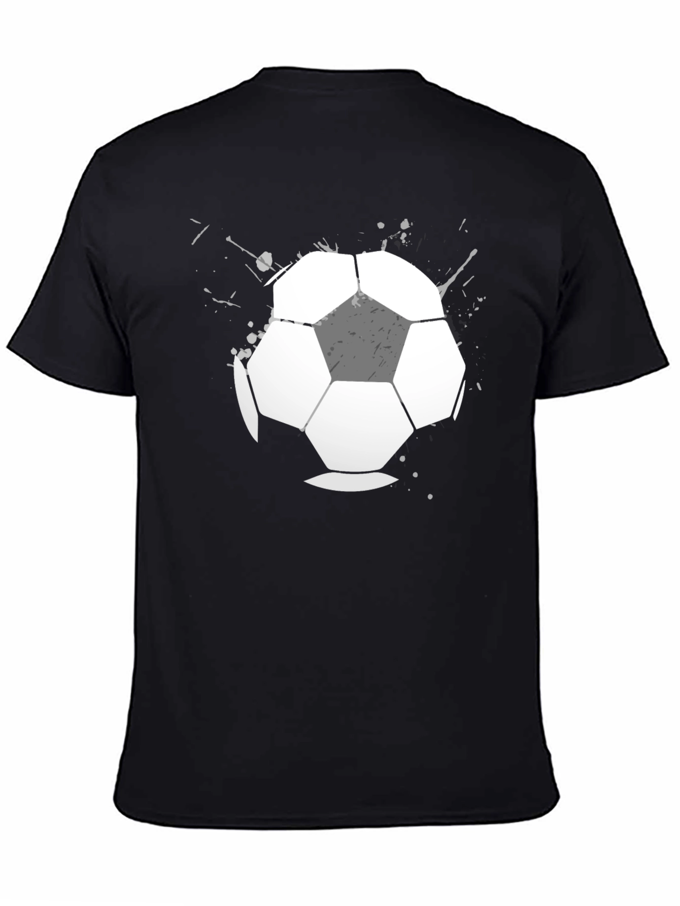 Soccer Ball Graphic T-Shirt - Casual Black Tee