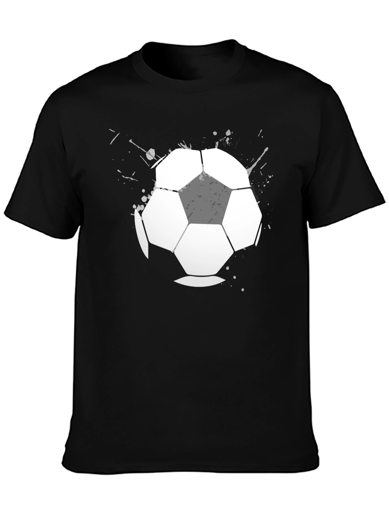 Soccer Ball Graphic T-Shirt - Casual Black Tee