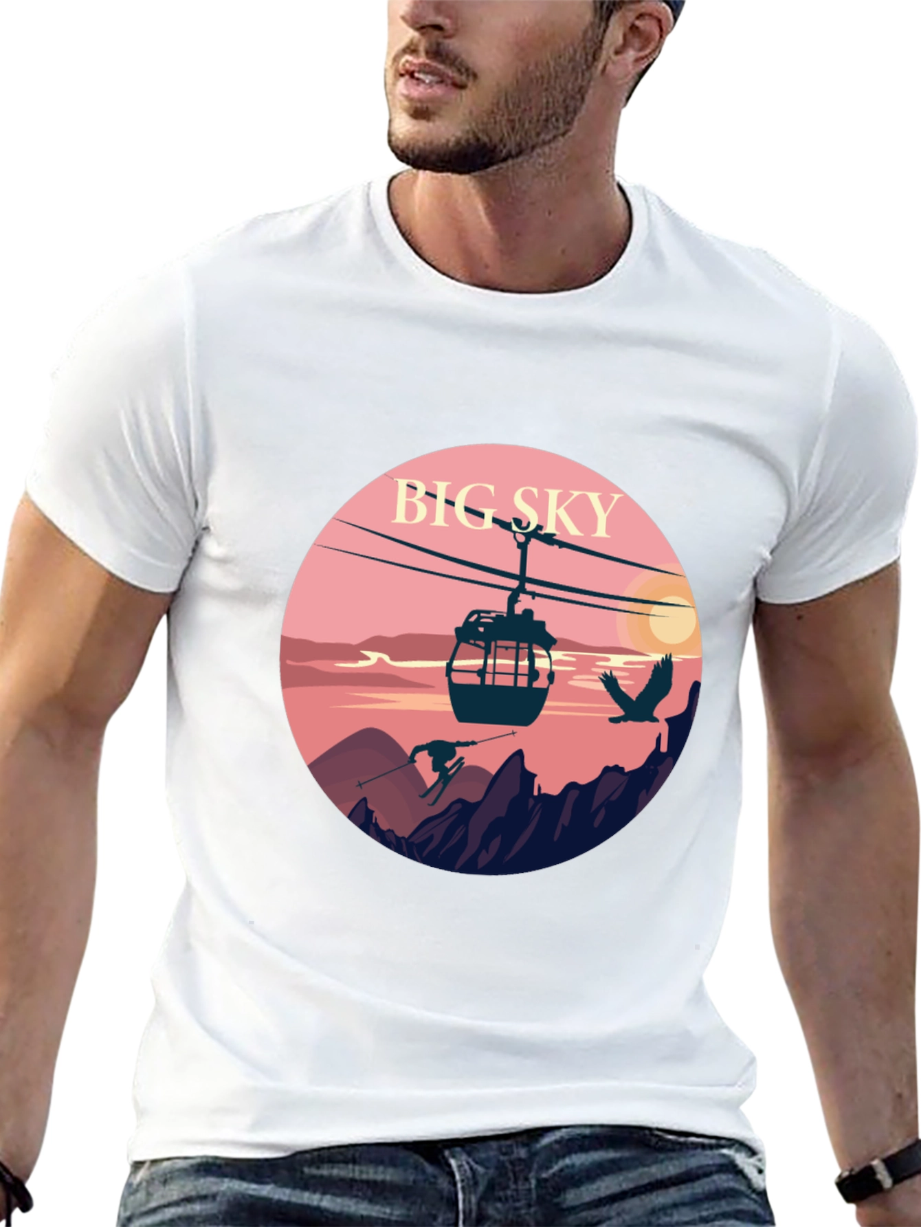 Big Sky Graphic Tee - Mountain Scene T-Shirt