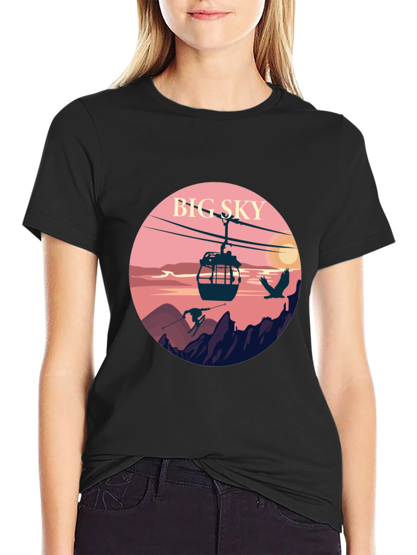 Big Sky Graphic Tee - Mountain Scene T-Shirt