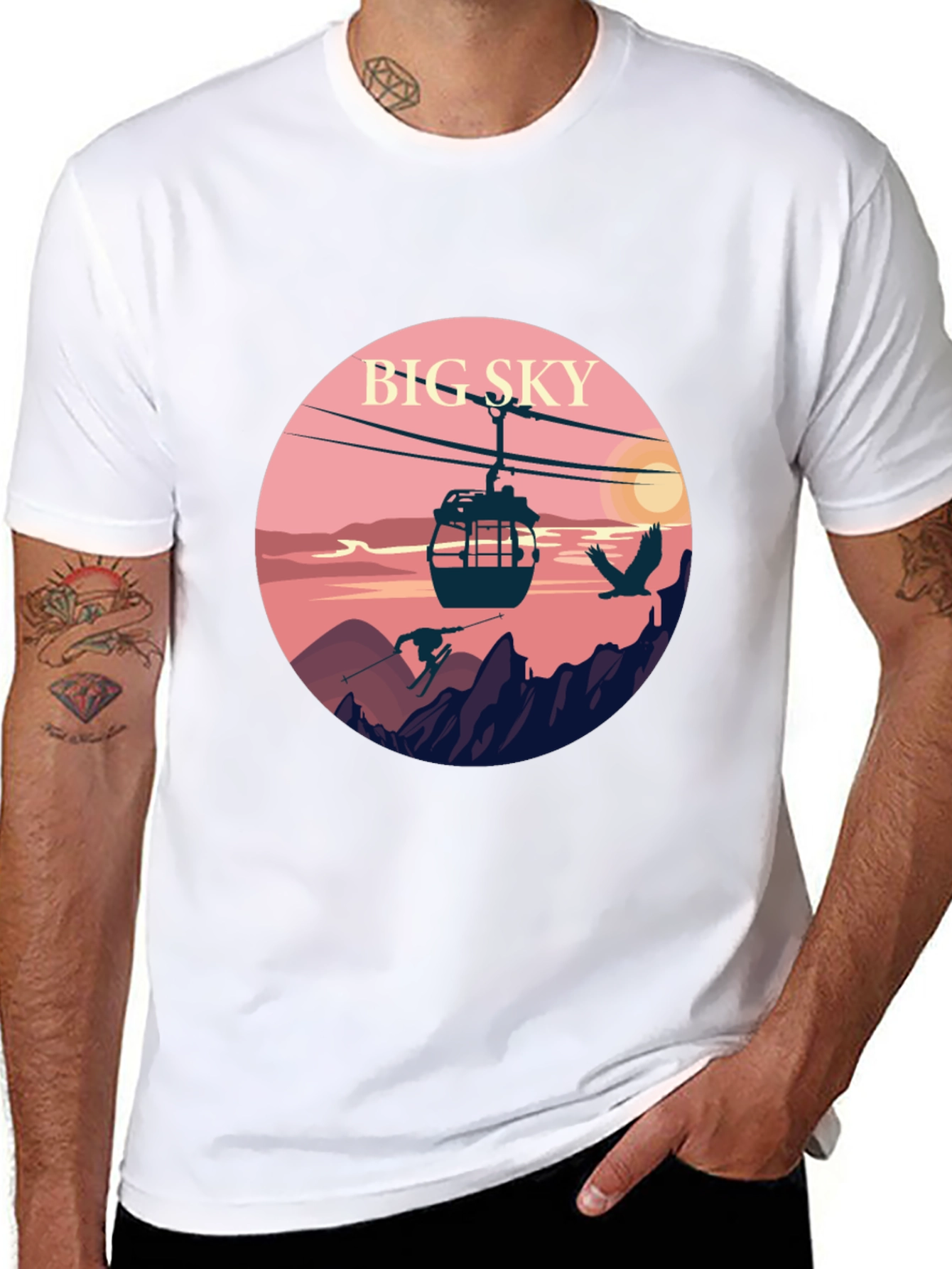Big Sky Graphic Tee - Mountain Scene T-Shirt