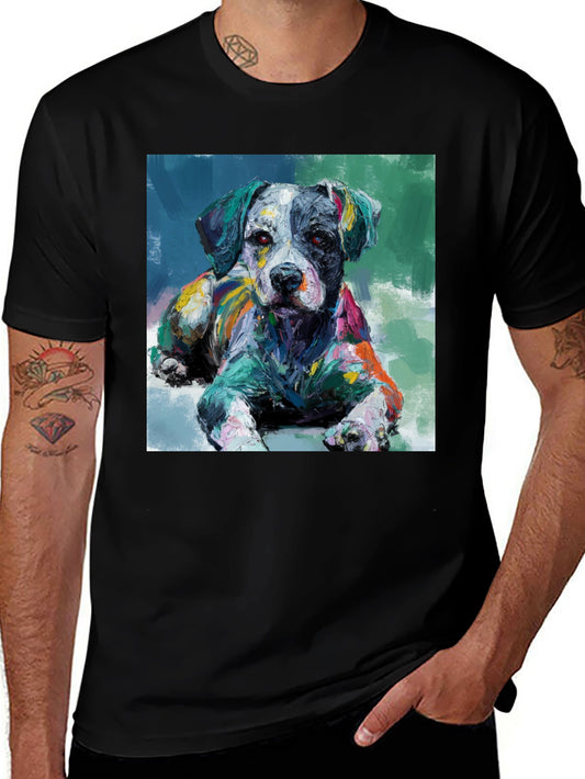 Dog Painting Black T-Shirt