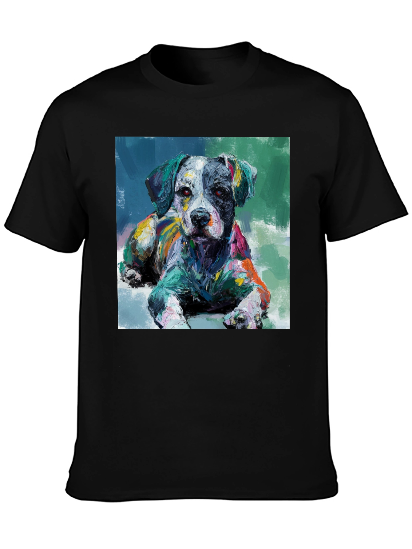 Dog Painting Black T-Shirt