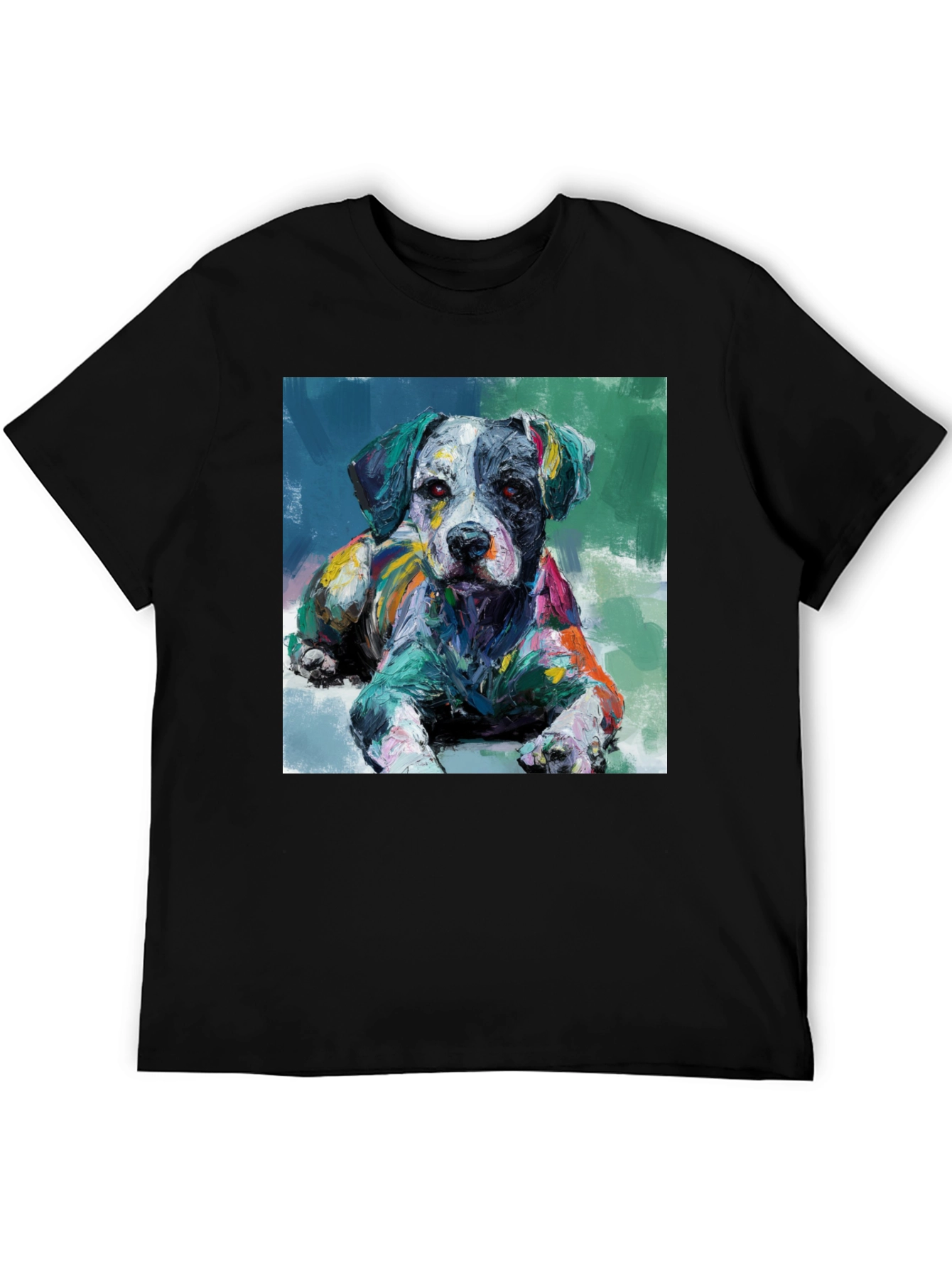 Dog Painting Black T-Shirt