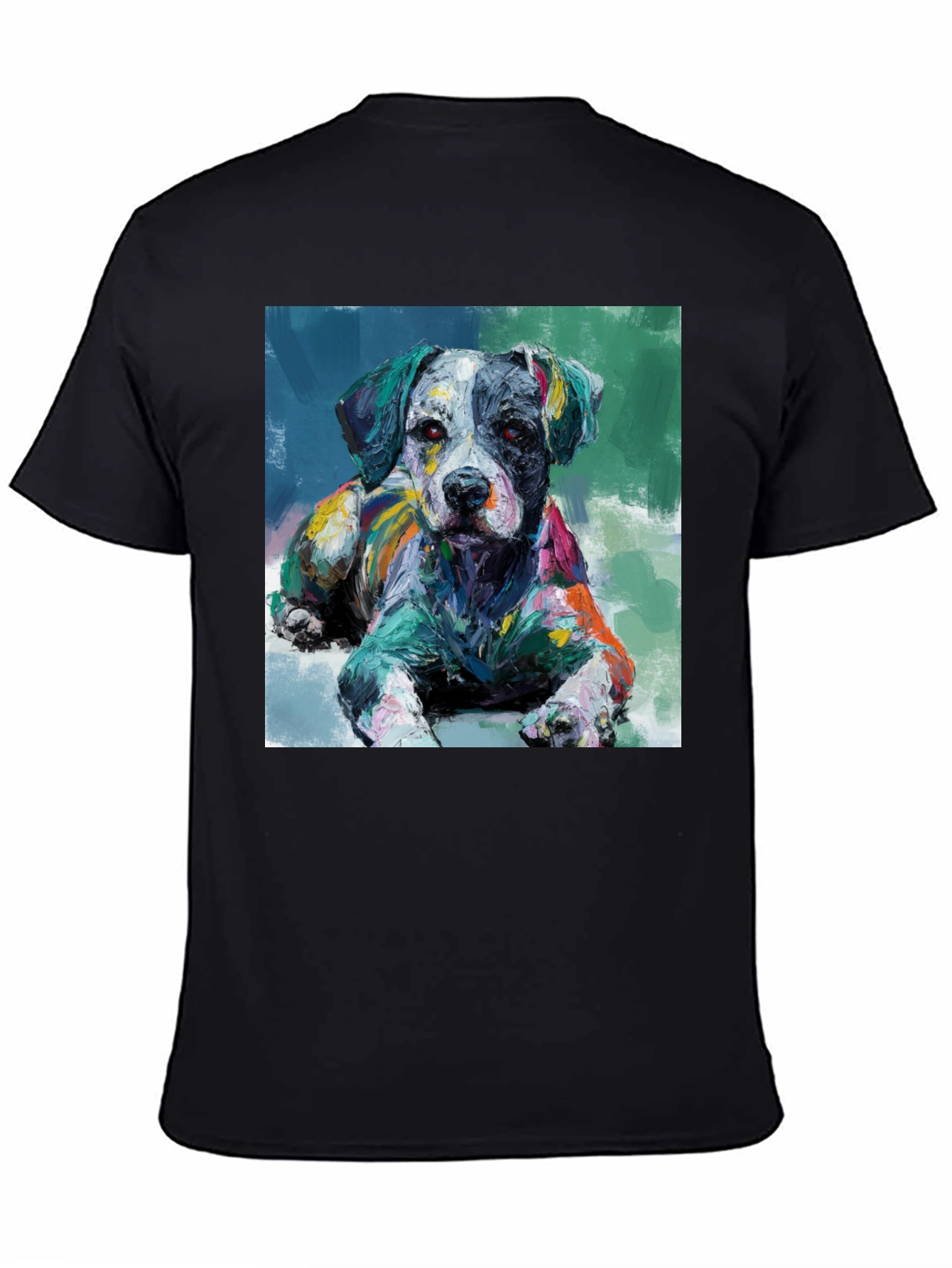 Dog Painting Black T-Shirt