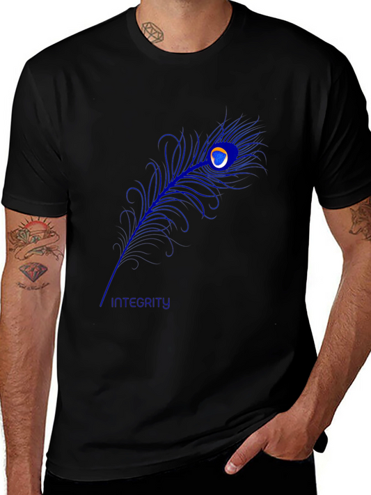 Peacock Feather Graphic Tee - Black