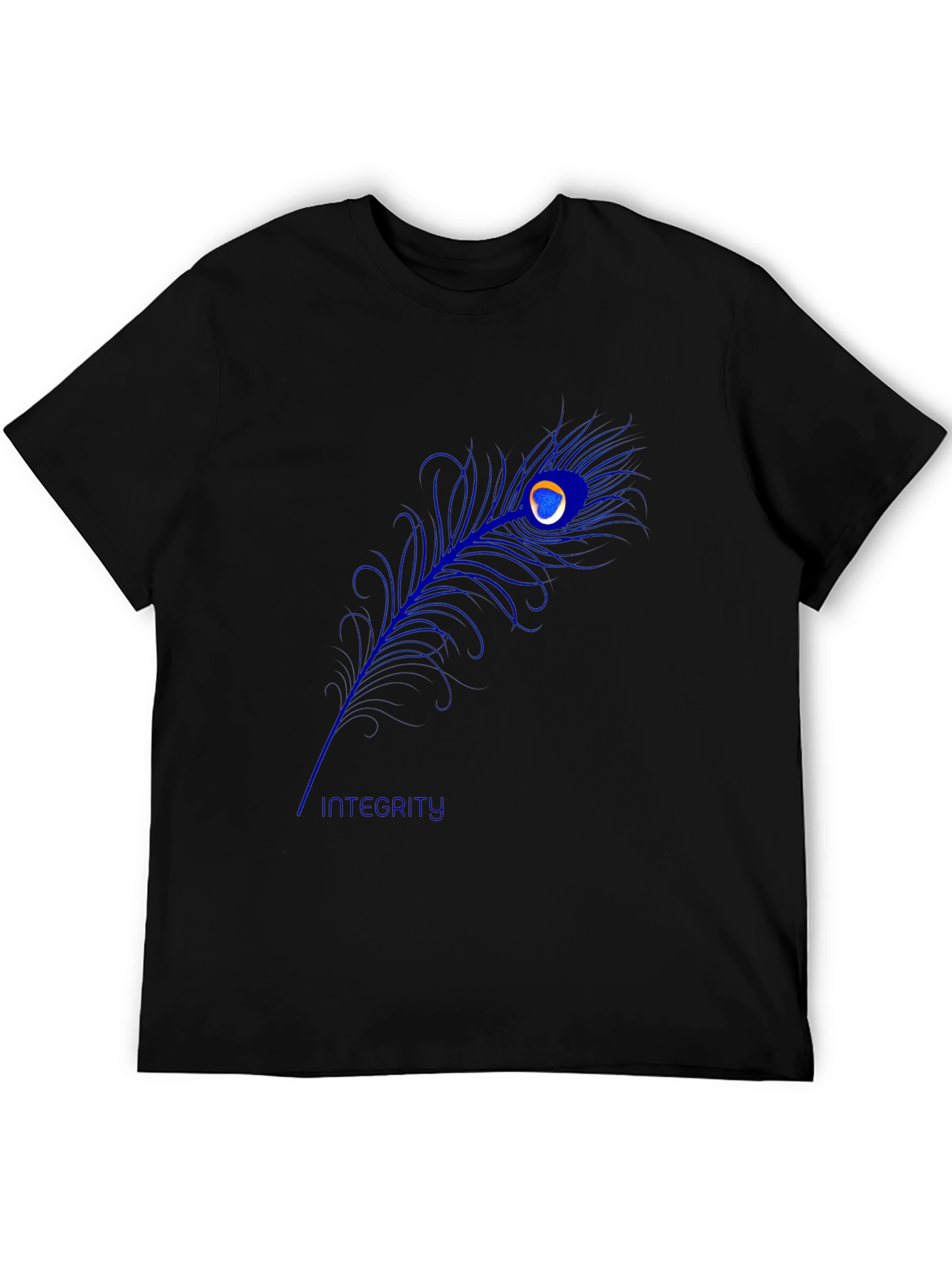Peacock Feather Graphic Tee - Black