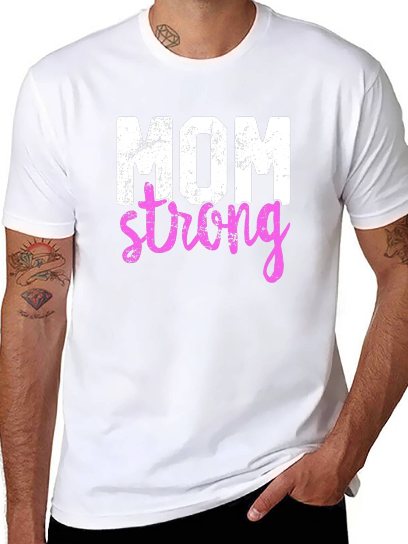 Mom Strong Graphic Tee - Black