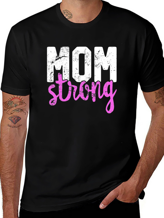 Mom Strong Graphic Tee - Black
