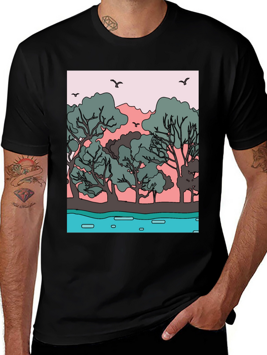 Nature Graphic Black Tee