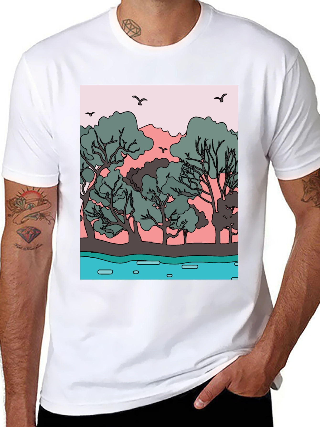 Nature Graphic Black Tee