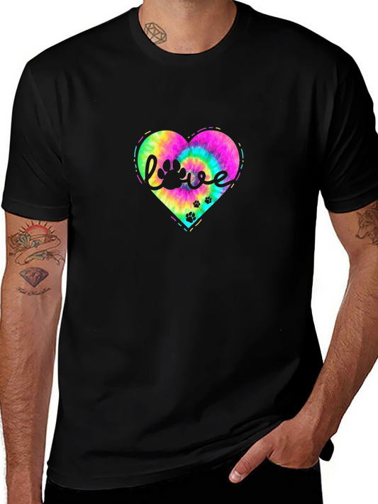 Love Paw Tie Dye Heart T-Shirt
