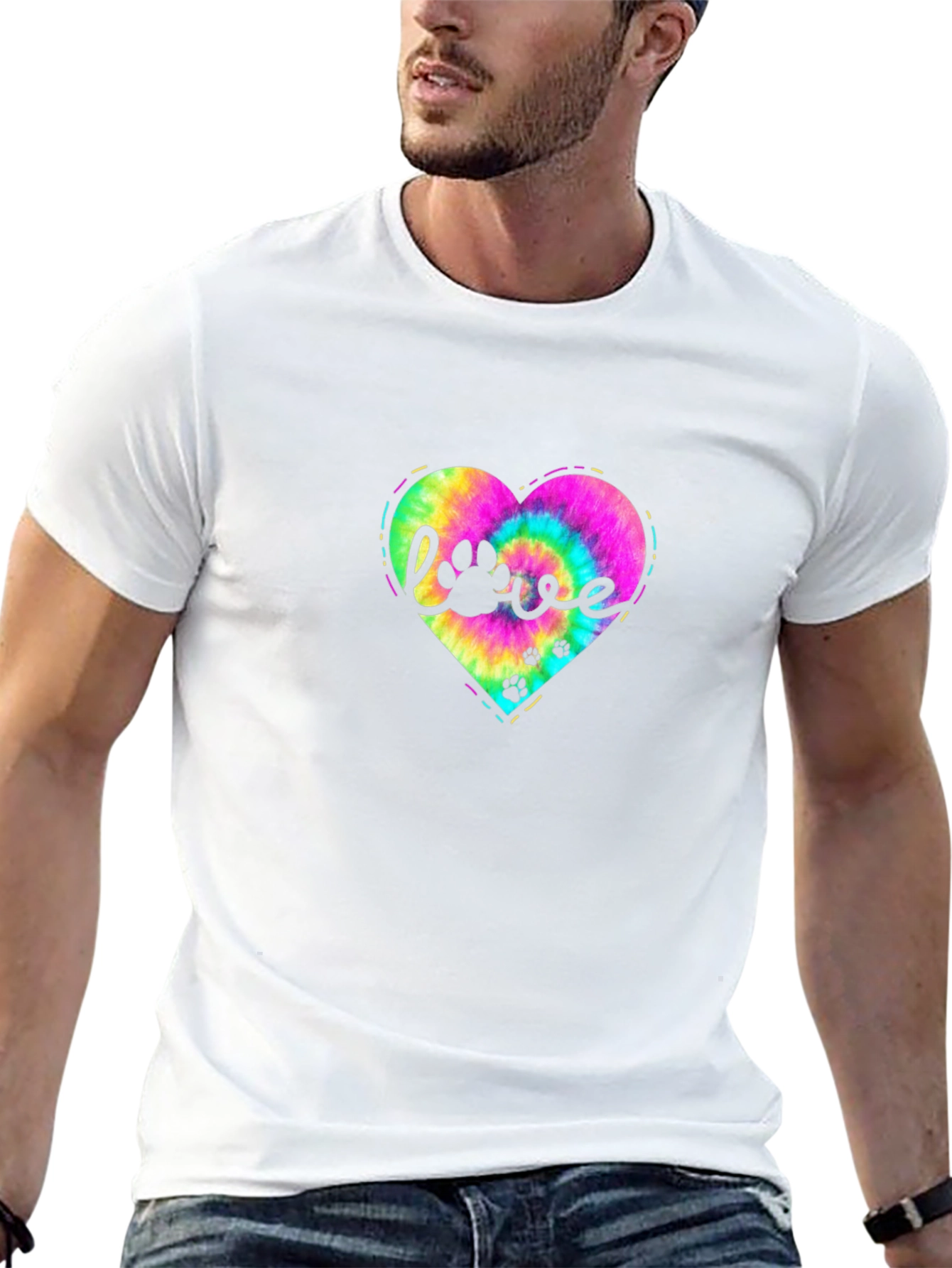 Love Paw Tie Dye Heart T-Shirt